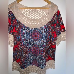 Live and Leisure spring shirt with beautiful design and crochet details